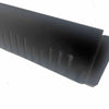 Black rubber strip with ribbed texture on a white background