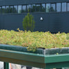 aluminium edge strip on bus shelter green roof